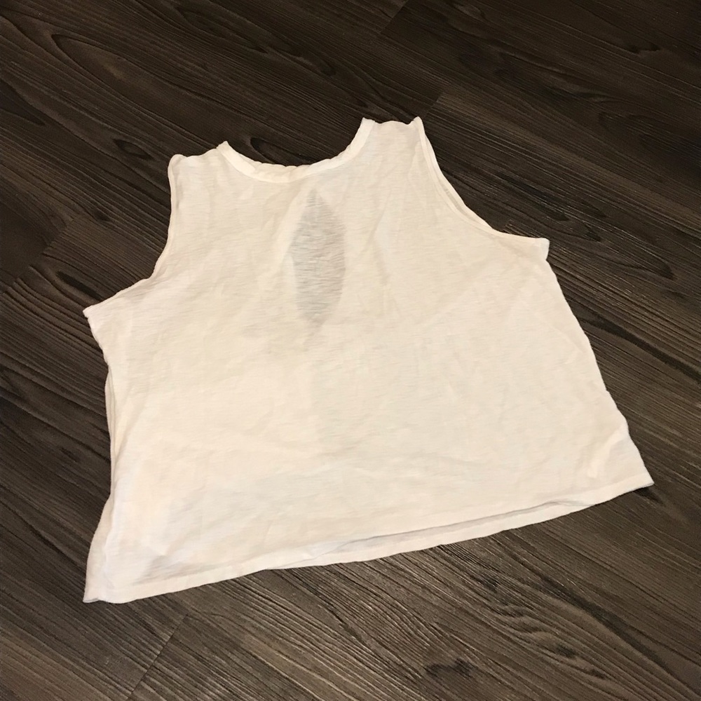 White Open Back Asymmetrical Tank Top